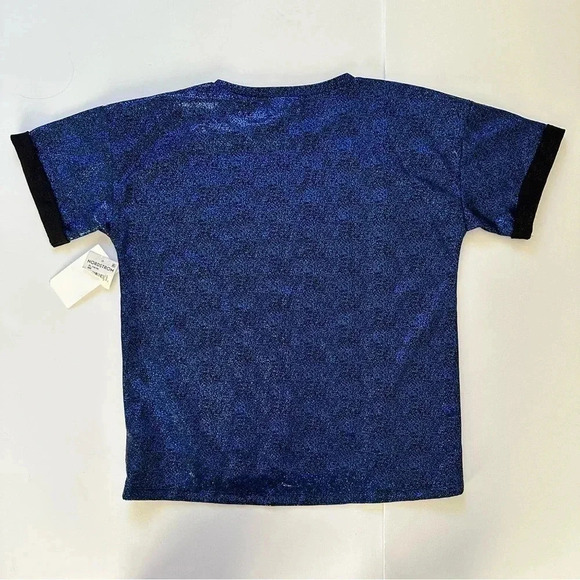 Nordstrom Kids XL 14/16 Crew Neck Short Sleeve Pull Over Shimmer T‎ Shirt Blue - Picture 6 of 6